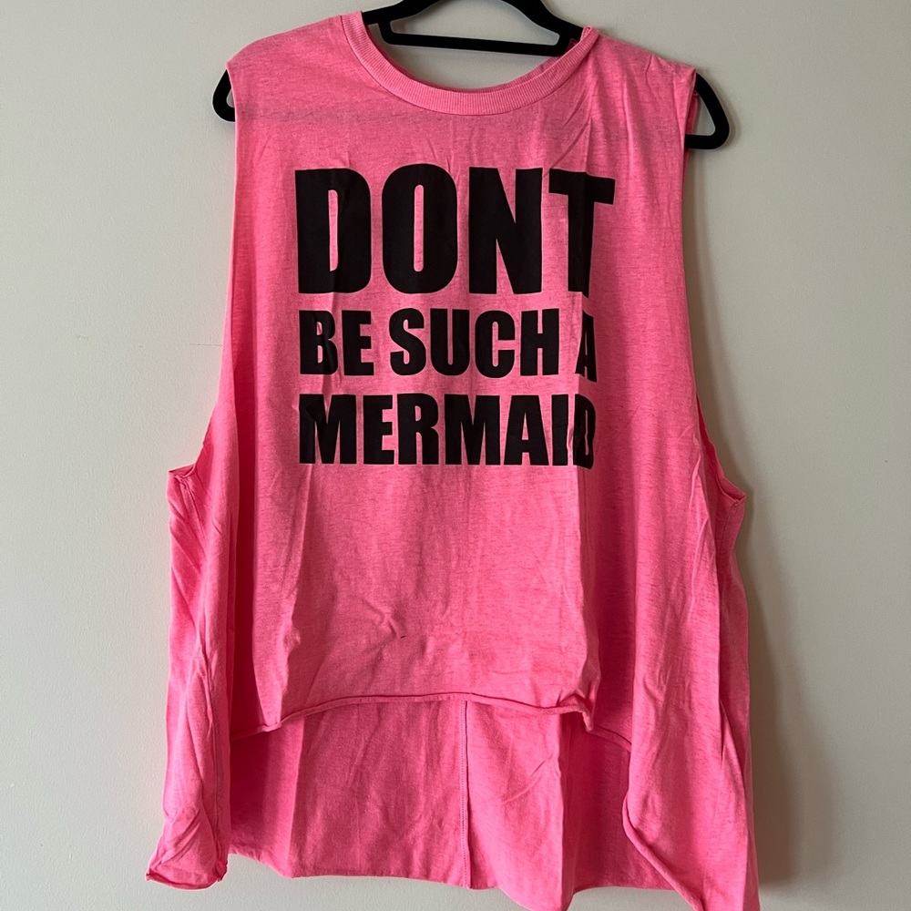 H&M Pink Workout Cut out graphic tank